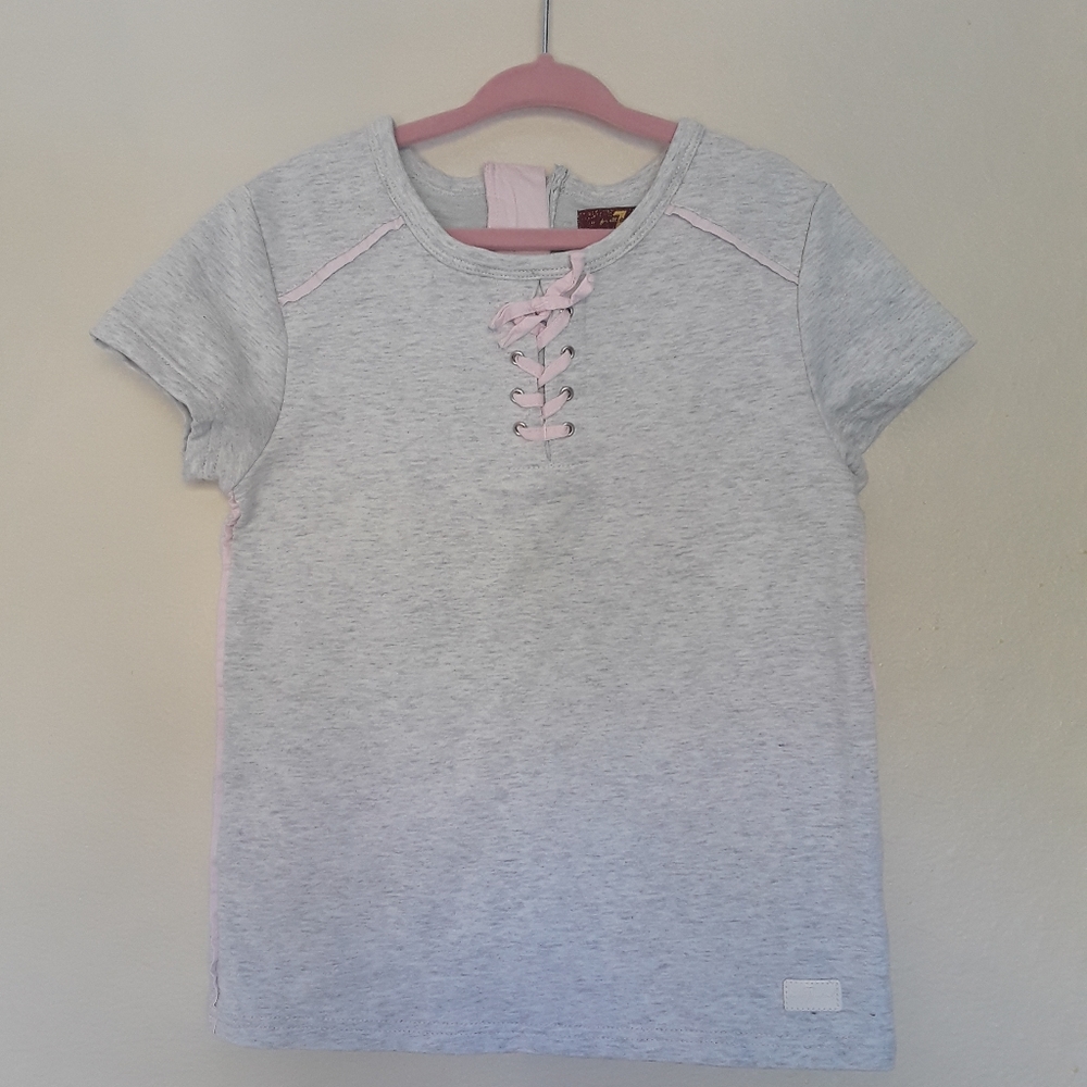 7 for all Mankind girls lace up tee sz 6x
